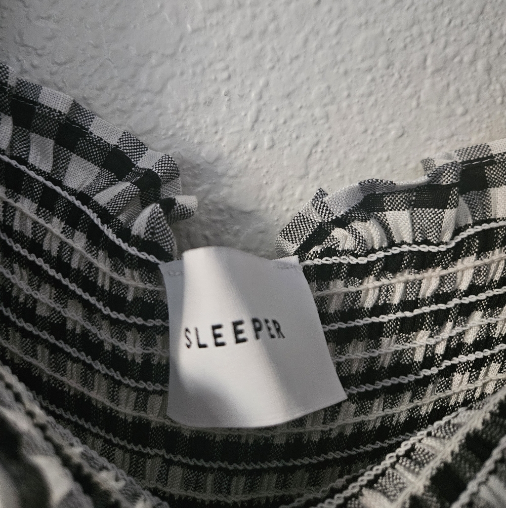 sleeper linenblend gingham atlanta midi dress, medium - Picture 8 of 11